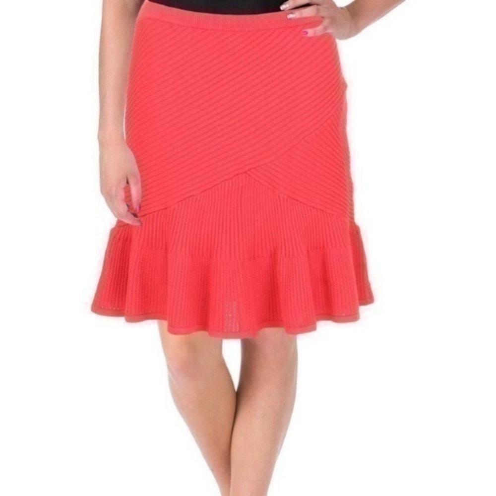 Rachel Roy Red Knit Casual Flare Mini Skirt
